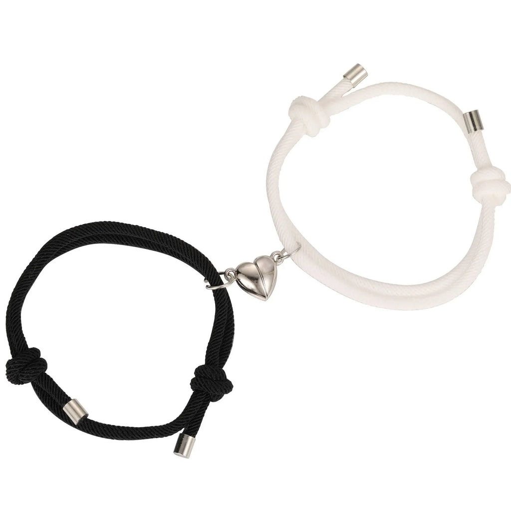 2PC Couple Fashion Trend Simple Love Magnetic Bracelet Date Travel Banquet Party Holiday Dressing Gifts