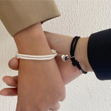 2PC Couple Fashion Trend Simple Love Magnetic Bracelet Date Travel Banquet Party Holiday Dressing Gifts