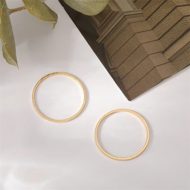 2Pcs Classic Simple Dainty Smooth Woman Thin Ring Top Quality Jewelry for Women Girls Fashion Wedding Party Jewelry Gif