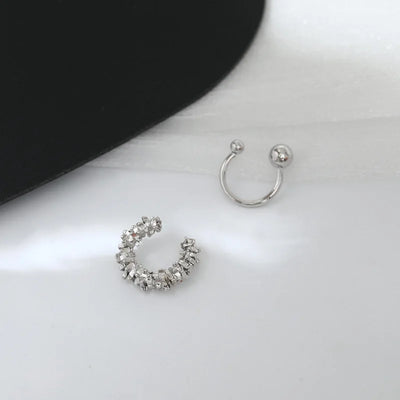 2Pcs/Lot Korean Personality No Ear Hole Small Cool Style Cut Metal Earbone Clip Earring for Women Jewelry Wholesale Girl Gift