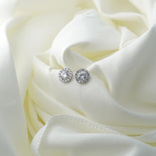 Load image into Gallery viewer, 【Stud Earrings】Silver-Tone Crystal Halo Stud Earring - Timeless Minimalist for Women Everyday Sparkle