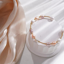 Load image into Gallery viewer, 【Bracelet】Open-Ended Design Copper Bracelet with Three Colors Natural Pearl, Low-Profile Delicate Bracelet for Women
