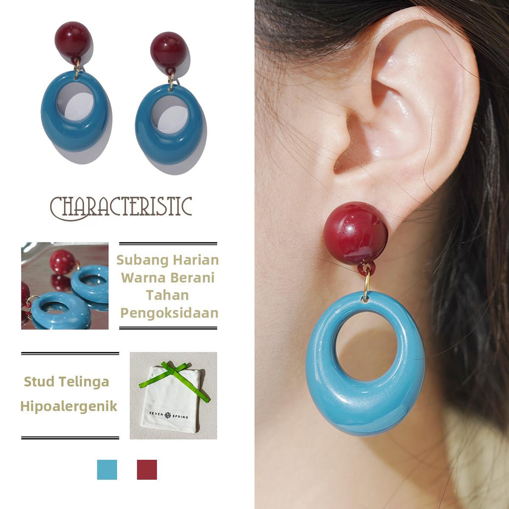 Anting-anting Geometri, Reka Bentuk Blok, Rekaan Gelung Tidak Sekata, Barang Kemas Bergaya, Untuk Wanita Fesyen, Anting-anting Jatuh