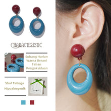 Load image into Gallery viewer, Anting-anting Geometri, Reka Bentuk Blok, Rekaan Gelung Tidak Sekata, Barang Kemas Bergaya, Untuk Wanita Fesyen, Anting-anting Jatuh