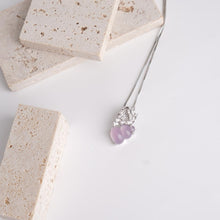 Load image into Gallery viewer, 【Pendant Necklace】Lilac Chalcedony Gourd Pendant Necklace with Alloy Chain and Zircon Accents  Elegant Lucky Jewelry for Women Graceful Design