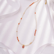 Load image into Gallery viewer, 【Pendant Necklace】Red Crystal Copper Chain Natural Freshwater Pearl Beaded Pendant Necklace, Retro Elegant Jewelry Gift for Women