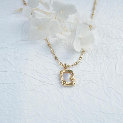 【Pendant Necklace】 Silver-Tone Copper Beaded Chain Pendant Necklace - Clean Layered Jewelry, Natural Elegance for Women