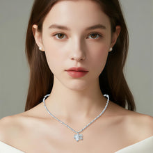 Carregar imagem no visualizador da galeria, 【Pendant Necklace】Silver Alloy&amp;Light Blue Crystal Beaded Necklace with Coral Charm, Daily Wear &amp; Gift for Her