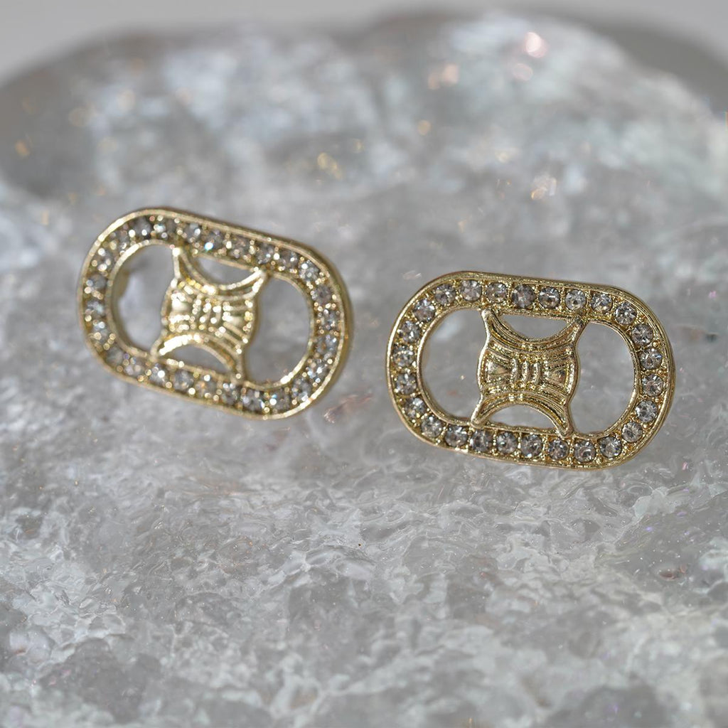 Subang Stud, Bersalut Emas, Rekaan Elegan, Barang Kemas Hipoalergenik, Sesuai untuk Dipakai Harian Perak Earrings