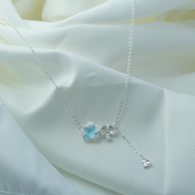 【Pendant Necklace】Frosted Floral Zircon Necklace, Delicate Chain with Elegant Tassel, Ethereal Trendy Jewelry