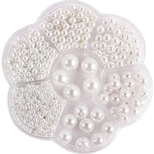 Charger l&#39;image dans la galerie, 3/4/5/6/8/10/12mm round perforated imitation pearls white plastic beads diy beading accessories