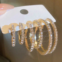Charger l&#39;image dans la galerie, 3-Pair Simple Water Drills Exaggerated Large, Medium, And Small Earrings