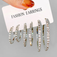 Charger l&#39;image dans la galerie, 3-Pair Simple Water Drills Exaggerated Large, Medium, And Small Earrings