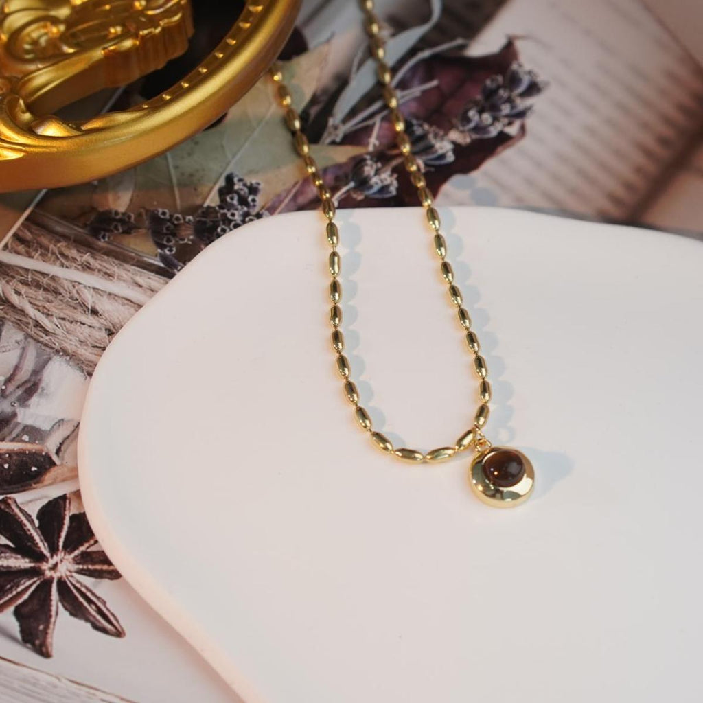 Elegant Pendant Necklace with Minimalist Barrel Chain Design, Versatile & Safe Jewelly for Women