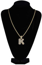 Charger l&#39;image dans la galerie, YOSZO Bubble Letter Necklace Gold Silver Initial Necklaces 14K Gold Plated Personalized Custom Name Diamond Letter Chain Necklace for Men