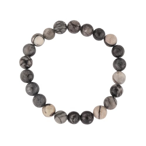 Halloween Beaded Bracelet, Natural Stone Beads in Halloween Charm, Elastic String for Easy Wear, Unisex Spooky Holiday Jewelry Gift for Adults & Kids