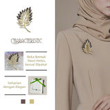Kerongsang besar bahu Kristal Botani, Bersalut Emas, Rekaan Anggur, Daun Ungu dan Jelas, Penyata Elegan, Untuk Pencinta Gaya