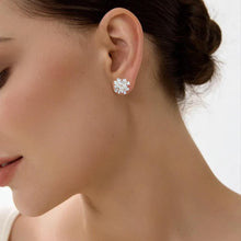 Load image into Gallery viewer, 【Stud Earrings】Resin White Floral Earrings with Golden Bead,Romantic Fairy-Style, For Sweet Girls