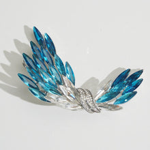 Load image into Gallery viewer, Flying Wing Crystal Brooch | Silver-Blue &amp; Gold-Pink Gradient Sparkle for Evening &amp; Formal Looks
