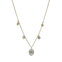 Load image into Gallery viewer, Starry Seashell Pendant Necklace with Gold-Plated Chain + Zircon Accents, Romantic &amp; Elegant Jewelly for Women