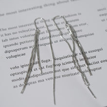 Load image into Gallery viewer, 【Hook Earrings】Silver Chain Tassel Dangle Minimalist Elegant for Modern Elegance