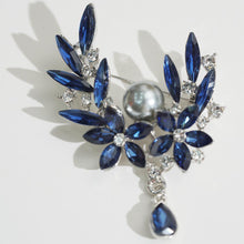 Load image into Gallery viewer, Pearl Floral Brooch with Rhinestones | Elegant Sparkling Design | Versatile Accessory for Women