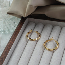 Load image into Gallery viewer, 【Hoop Earrings】Alloy Gold Plated Beaded Hoop Earrings, Minimalist &amp; Chic, Daily Essential for Women