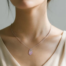 Load image into Gallery viewer, 【Pendant Necklace】Lilac Chalcedony Gourd Pendant Necklace with Alloy Chain and Zircon Accents  Elegant Lucky Jewelry for Women Graceful Design