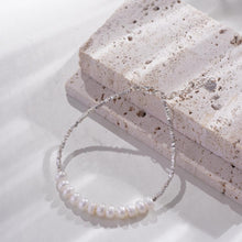 Load image into Gallery viewer, 【Bracelet】Natural Freshwater Pearl Silver Textured Bracelet for Women Elegant Daily Wear Pearl Jewelry Gift