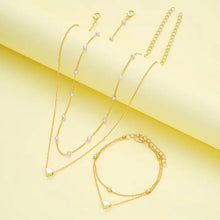 Laden Sie das Bild in den Galerie-Viewer, 3pcs Simple Love Imitation Pearl Necklace Bracelet Jewelry Sets for Women Fashion Dating Vacation Daily Wear Jewelry Gifts 2025