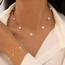 Laden Sie das Bild in den Galerie-Viewer, 3pcs Simple Love Imitation Pearl Necklace Bracelet Jewelry Sets for Women Fashion Dating Vacation Daily Wear Jewelry Gifts 2025