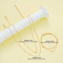 Laden Sie das Bild in den Galerie-Viewer, 3pcs Simple Love Imitation Pearl Necklace Bracelet Jewelry Sets for Women Fashion Dating Vacation Daily Wear Jewelry Gifts 2025