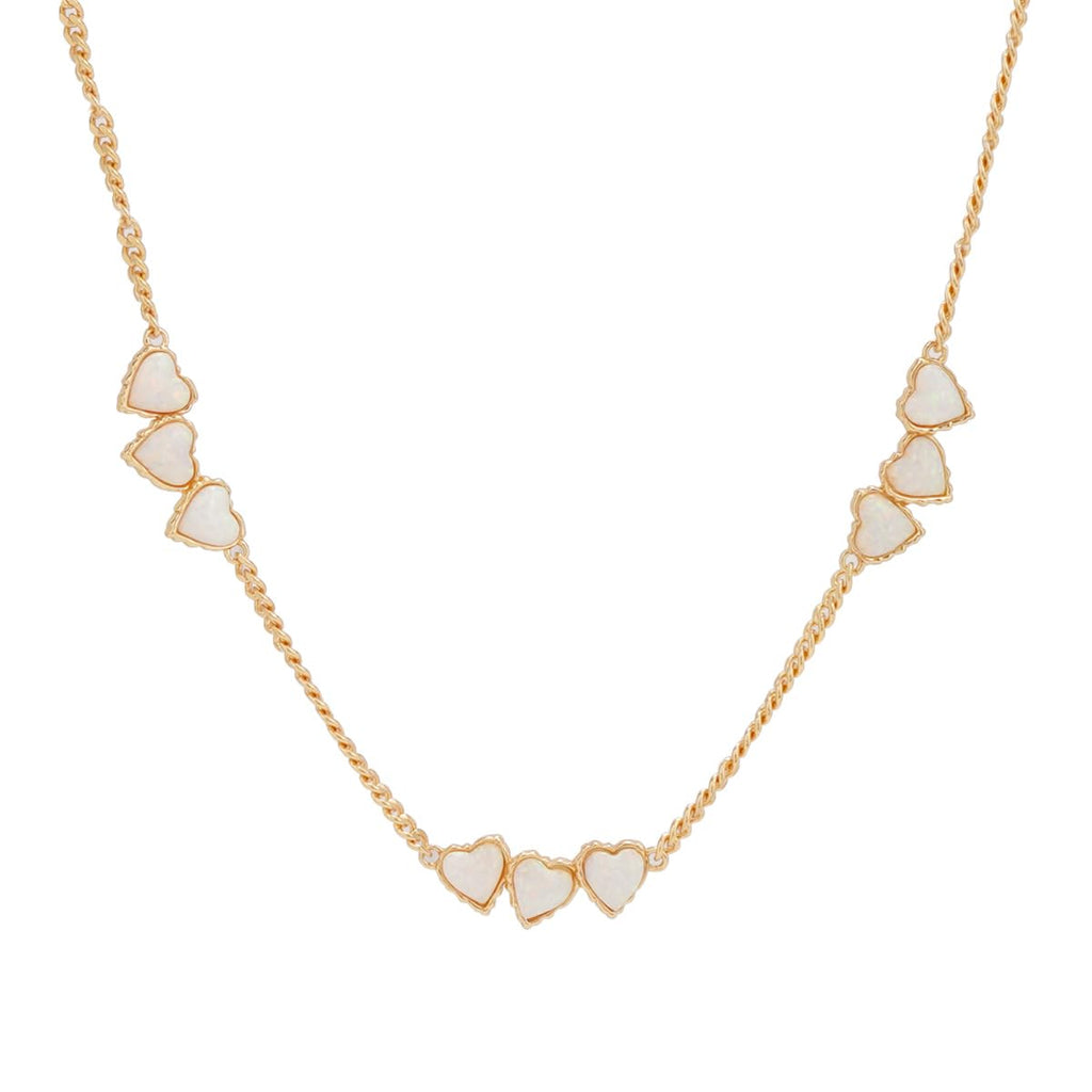 Opal Heart Necklace for Women, 14K Gold Plated 925 Sterling Silver,  Adjustable Chain, Lightweight Minimalist Romantic Jewelry Gift for Her
