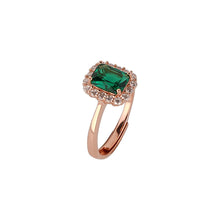 Load image into Gallery viewer, Red Ruby Adjustable Ring for Women, 14K Rose Gold Plated 925 Sterling Silver Ring with Gemstone &amp; Zirconia Halo, Promise Ring for Her