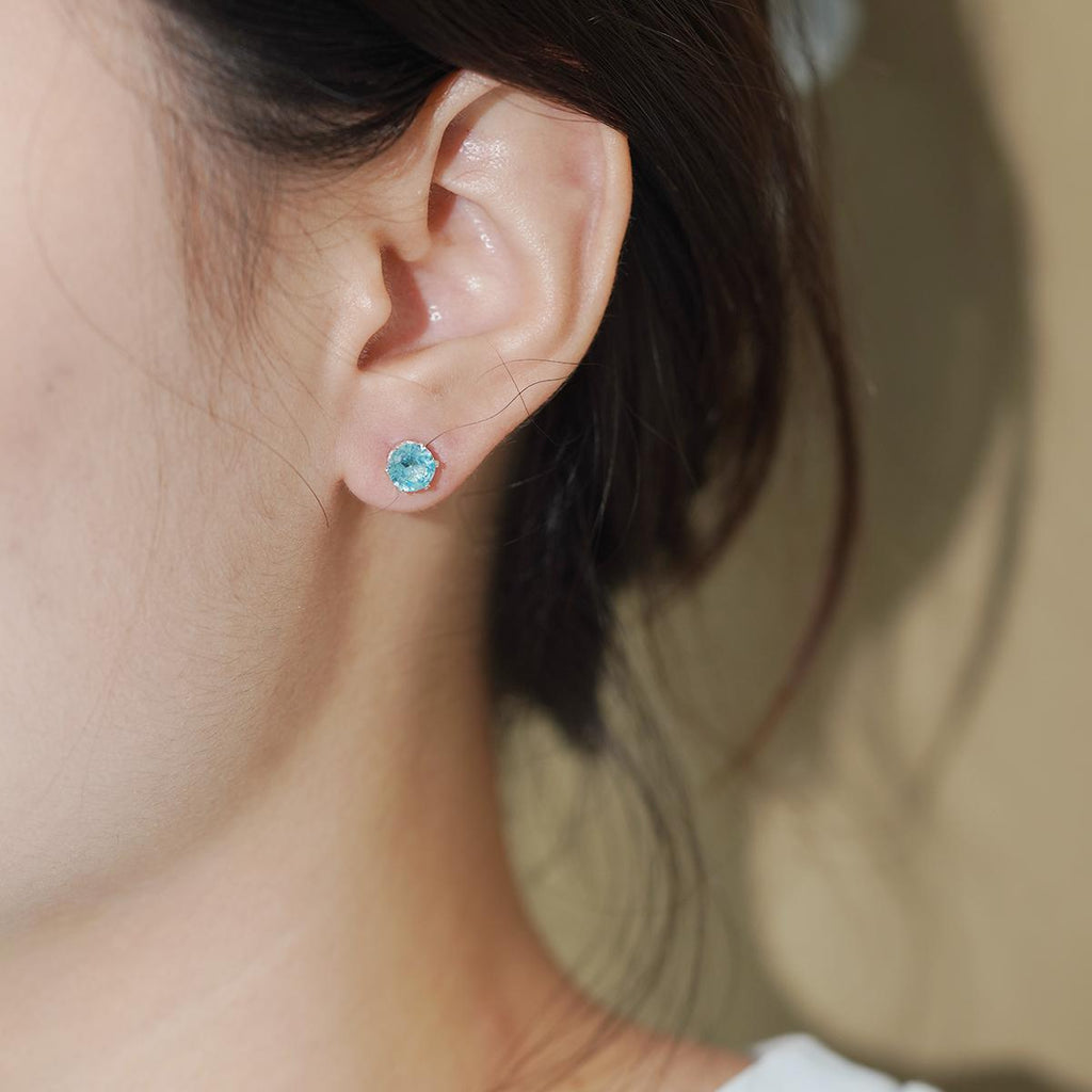 【Stud Earrings】Alloy Zirconia Multi-Color Minimalist Stud Earrings Elegant Sparkle for Women