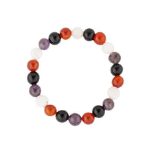 Load image into Gallery viewer, Halloween Beaded Bracelet, Natural Stone Beads in Halloween Charm, Elastic String for Easy Wear, Unisex Spooky Holiday Jewelry Gift for Adults &amp; Kids