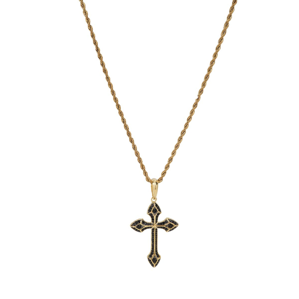 3 Colors Cross Pendant Necklace Silver/Black/Green Iced Out Copper Zircon Hip Hop Jewelry Gift for Men Women
