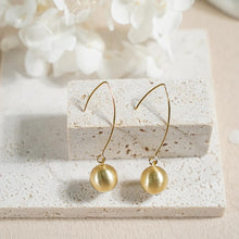 Load image into Gallery viewer, Gold Ball Drop Earrings Stainless Steel Hook Textured Surface Minimalist Modern Elegant Jewelry for Women