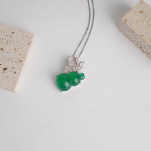 Load image into Gallery viewer, 【Pendant Necklace】Green Chalcedony Gourd Pendant Necklace with Alloy Accents &amp; Zircon  Elegant Daily Lucky Charm Jewelry Gift for Women