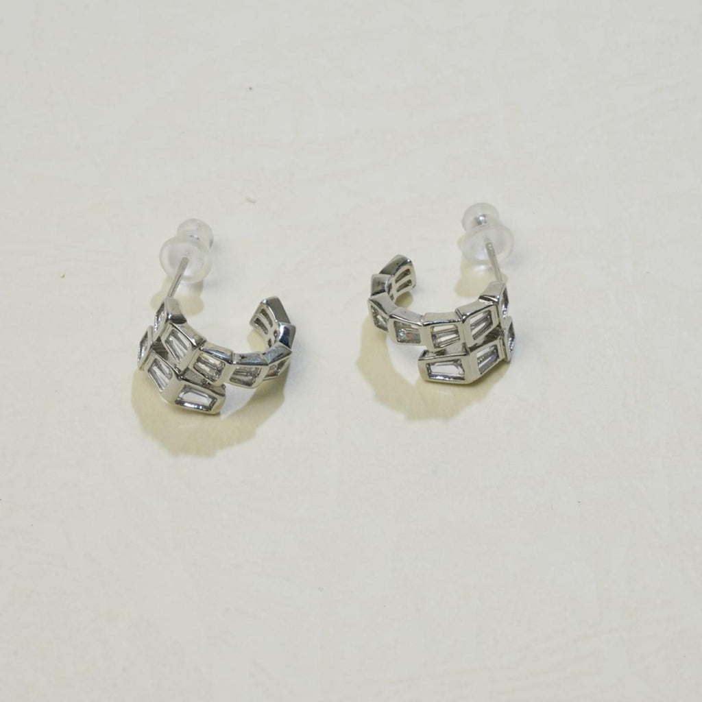 【Hoop Earrings】Zircon - Inlaid Geometric Earrings, Stylish & Exquisite, Perfect for Ladies Daily Look