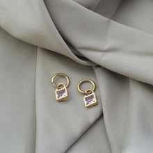 Load image into Gallery viewer, 【Drop Earrings】Gold Plated Lock Earrings with Pink Crystal, Romantic &amp; Stylish for Trend-chasing Women