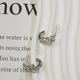 【Hoop Earrings】Zircon - Inlaid Geometric Earrings, Stylish & Exquisite, Perfect for Ladies Daily Look