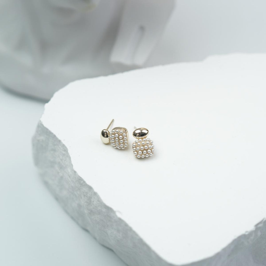 【Drop Earrings】 Gold-Plated Square Pearl Earrings, Elegant Delicate Design, Chic & Stylish for Women