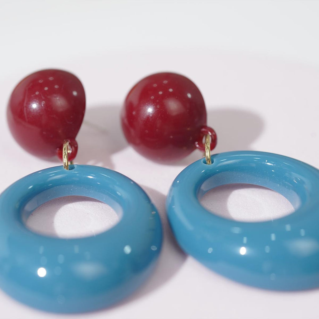 Anting-anting Geometri, Reka Bentuk Blok, Rekaan Gelung Tidak Sekata, Barang Kemas Bergaya, Untuk Wanita Fesyen, Anting-anting Jatuh