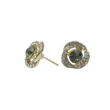 Load image into Gallery viewer, 【Earrings】Swirl Pattern Elegant Earrings Dark &amp; Clear Stones Lightweight Accessory for Ladies&#39; Daily Wear