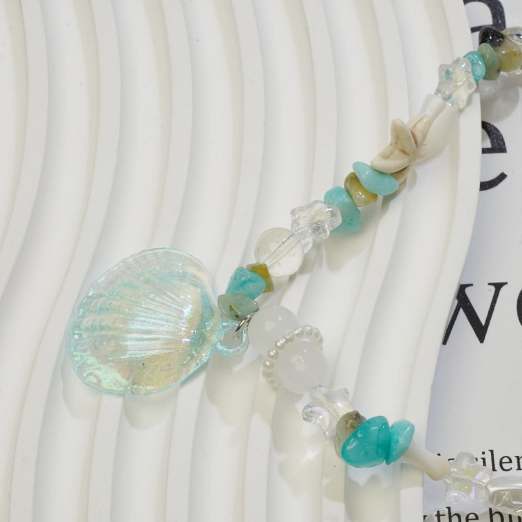 Kalung Manik, Gaya Kasual Romantik, Loket Kerang dan Tapak sulaiman, Sesuai untuk Pantai Musim Panas dan Pakaian Harian, Kalung Jewelry Necklaces