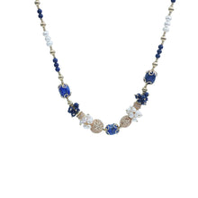 Load image into Gallery viewer, 【Earrings&amp;Necklace】Elegant Lapis Lazuli &amp; Pearl Jewelry Set for Graceful Women, Charming Blue-White Design