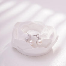 Load image into Gallery viewer, 【Stud Earring】Lychee-inspired Silver Stud Earring, Natural Pearl with Silver Post Shining Zircon Cute Earring for Women