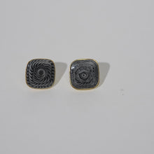 Load image into Gallery viewer, 【Stud Earrings】Gold - Edged Spiral - Textured Earrings (Burgundy/Gray) for Daily Chick