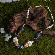 Load image into Gallery viewer, 【Earrings&amp;Necklace】Elegant Lapis Lazuli &amp; Pearl Jewelry Set for Graceful Women, Charming Blue-White Design